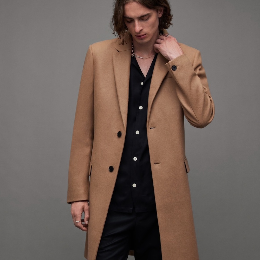All Saints Jemison Wool Cashmere Blend Coat - Picture 2 of 5